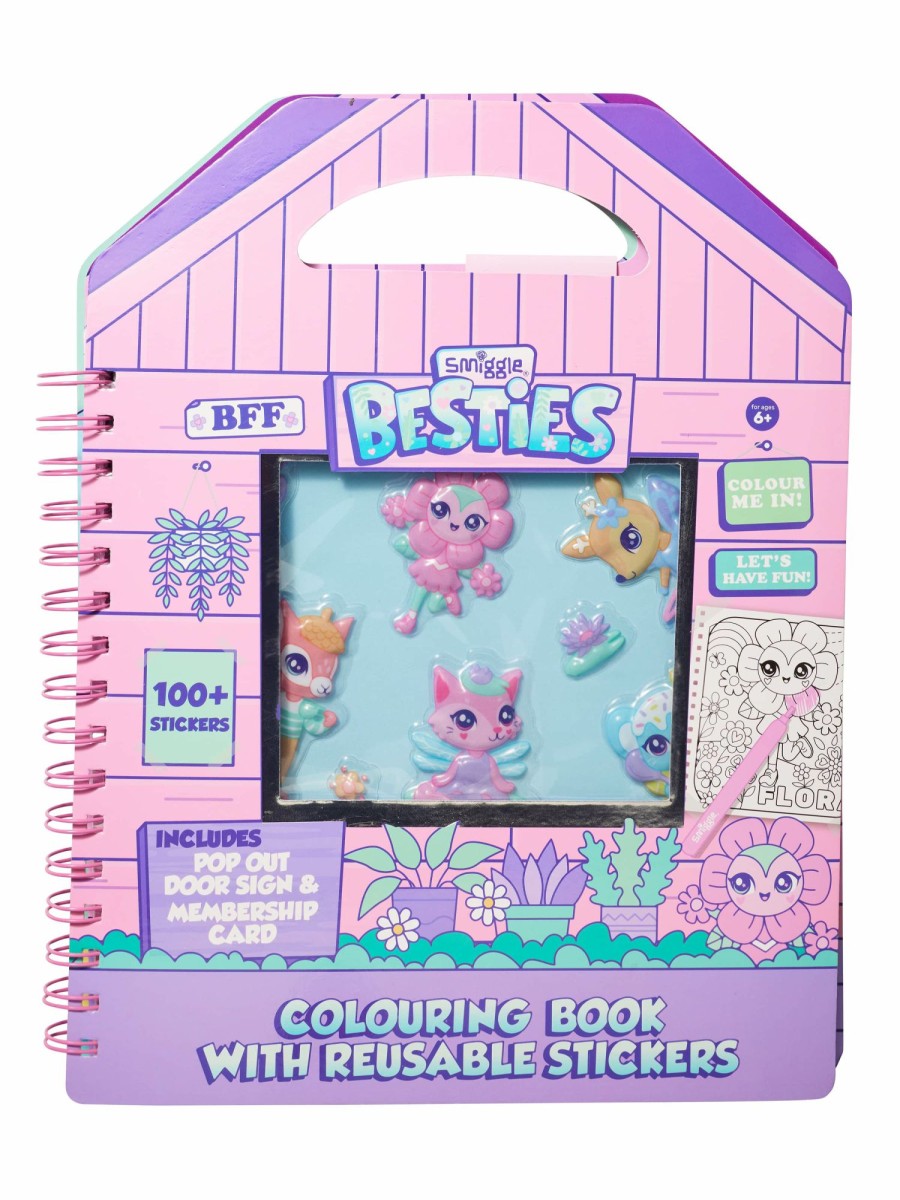 Tech & Toys Smiggle Activity Books & Diy Kits | Besties Colouring Book With Reusable Stickers