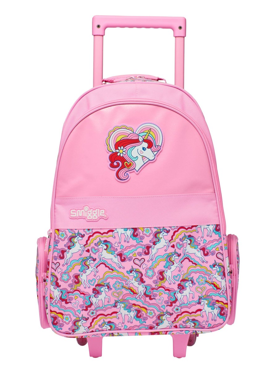 Bags Smiggle Backpacks | Wild Side Trolley Backpack With Light Up Wheels