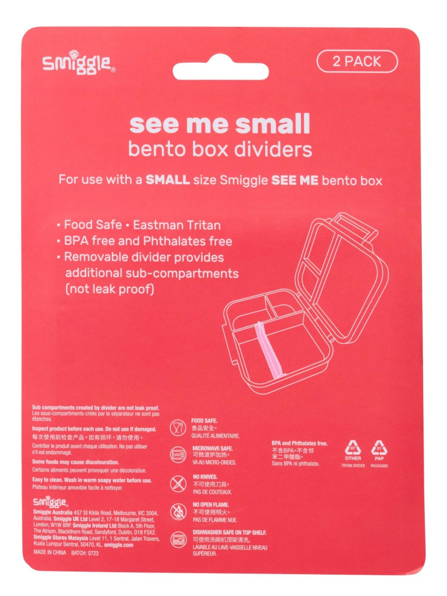 Food & Drink Smiggle Bento Lunchboxes | Replacement See Me Bento Lunchbox Dividers X2