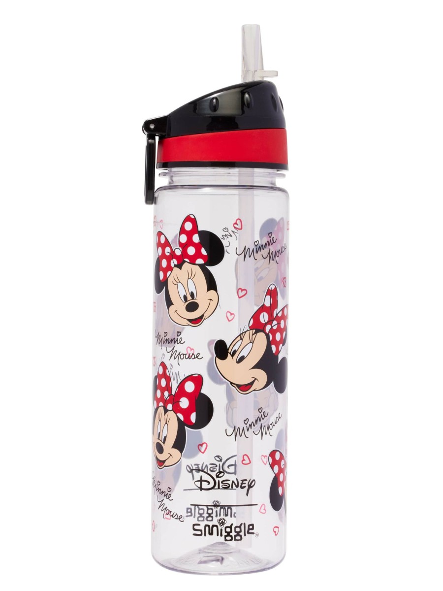 Food & Drink Smiggle Plastic Drink Bottles | Minnie Mouse Plastic Drink Up Bottle 650Ml