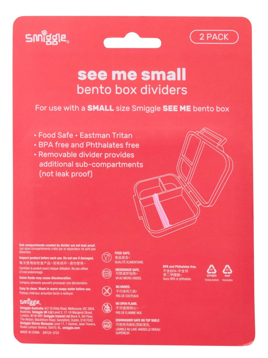 Food & Drink Smiggle Bento Lunchboxes | Replacement See Me Bento Lunchbox Dividers X2