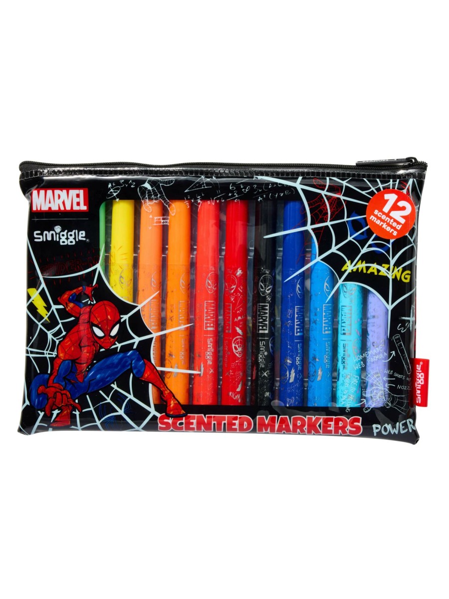 Stationery Smiggle Filled Pencil Cases | Spider-Man Marker Pack X 12