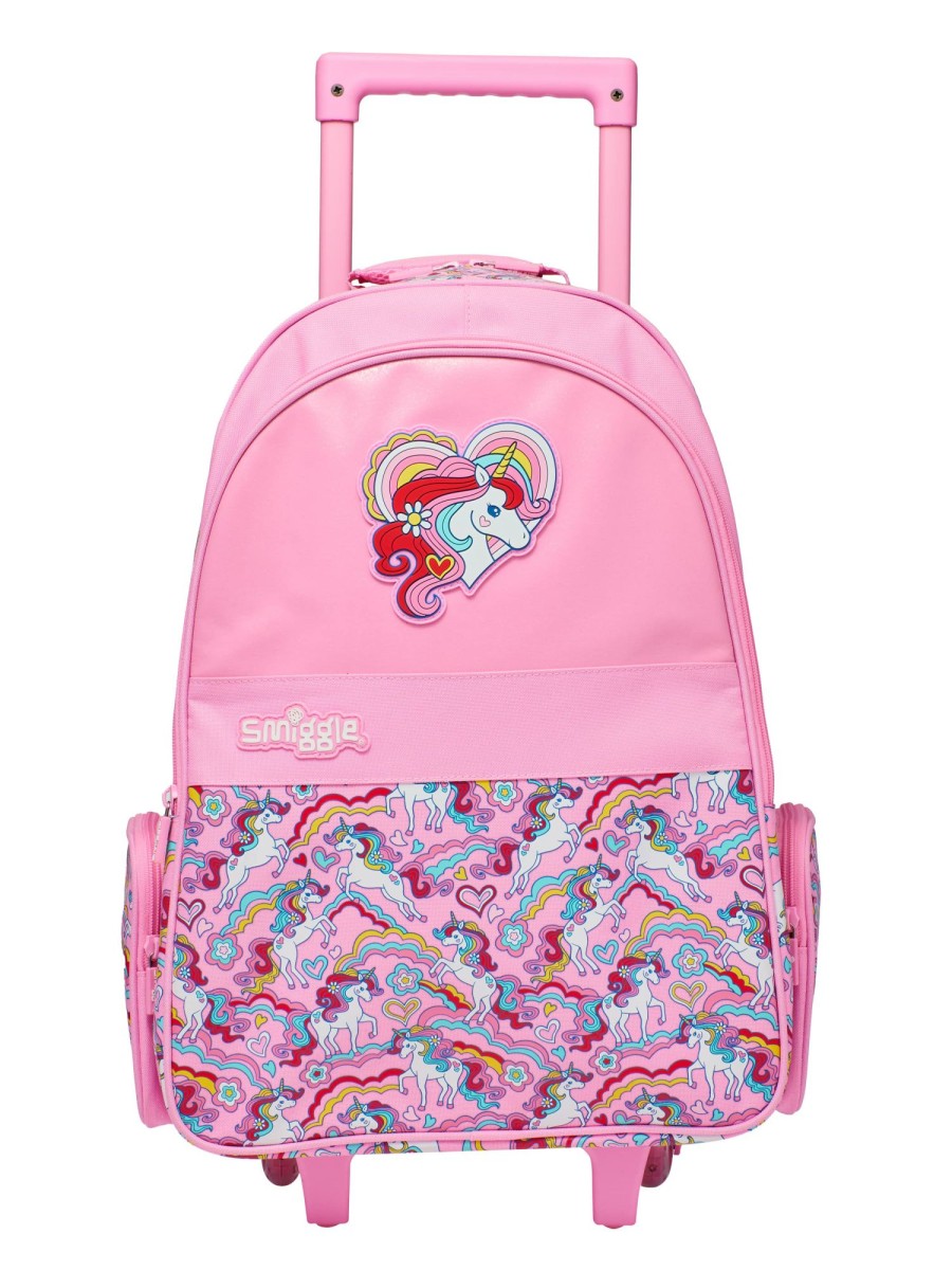 Bags Smiggle Travel Bags & Trolleys | Wild Side Trolley Backpack With Light Up Wheels