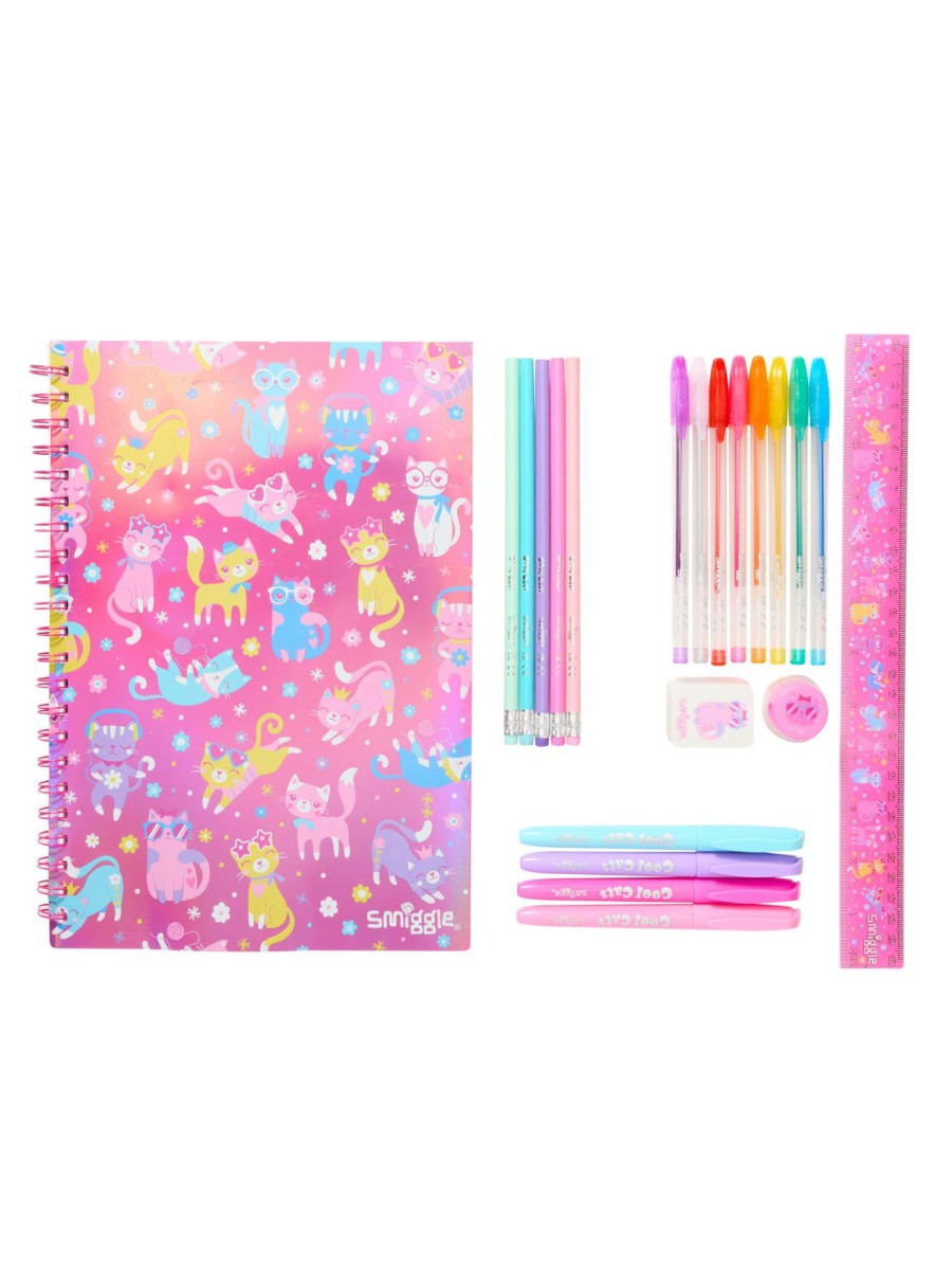 Stationery Smiggle Filled Pencil Cases | Let'S Go A4 Essentials Stationery Gift Pack