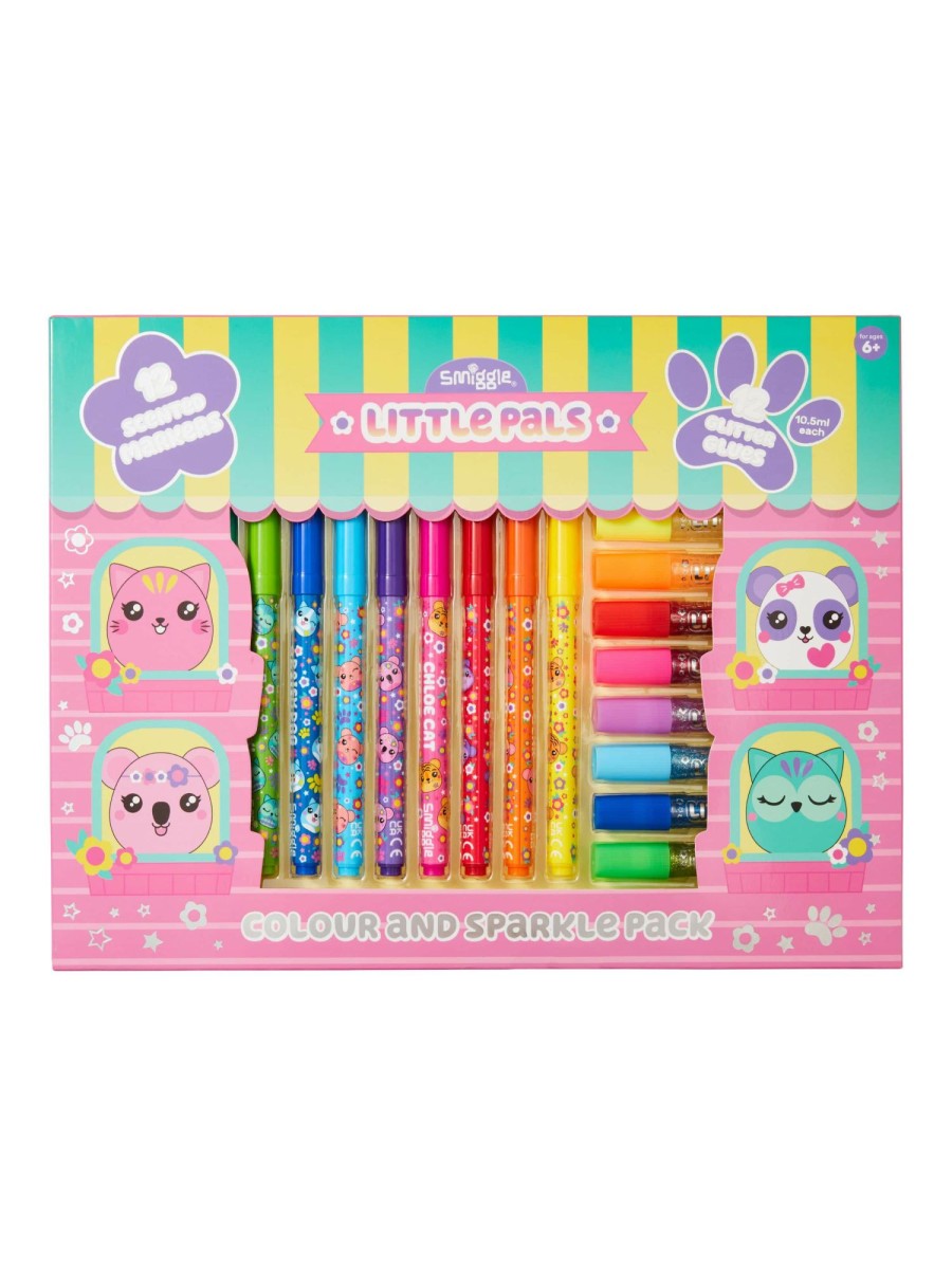 Stationery Smiggle Stationery Gift Packs | Little Pals Marker And Glitter Glue Pack