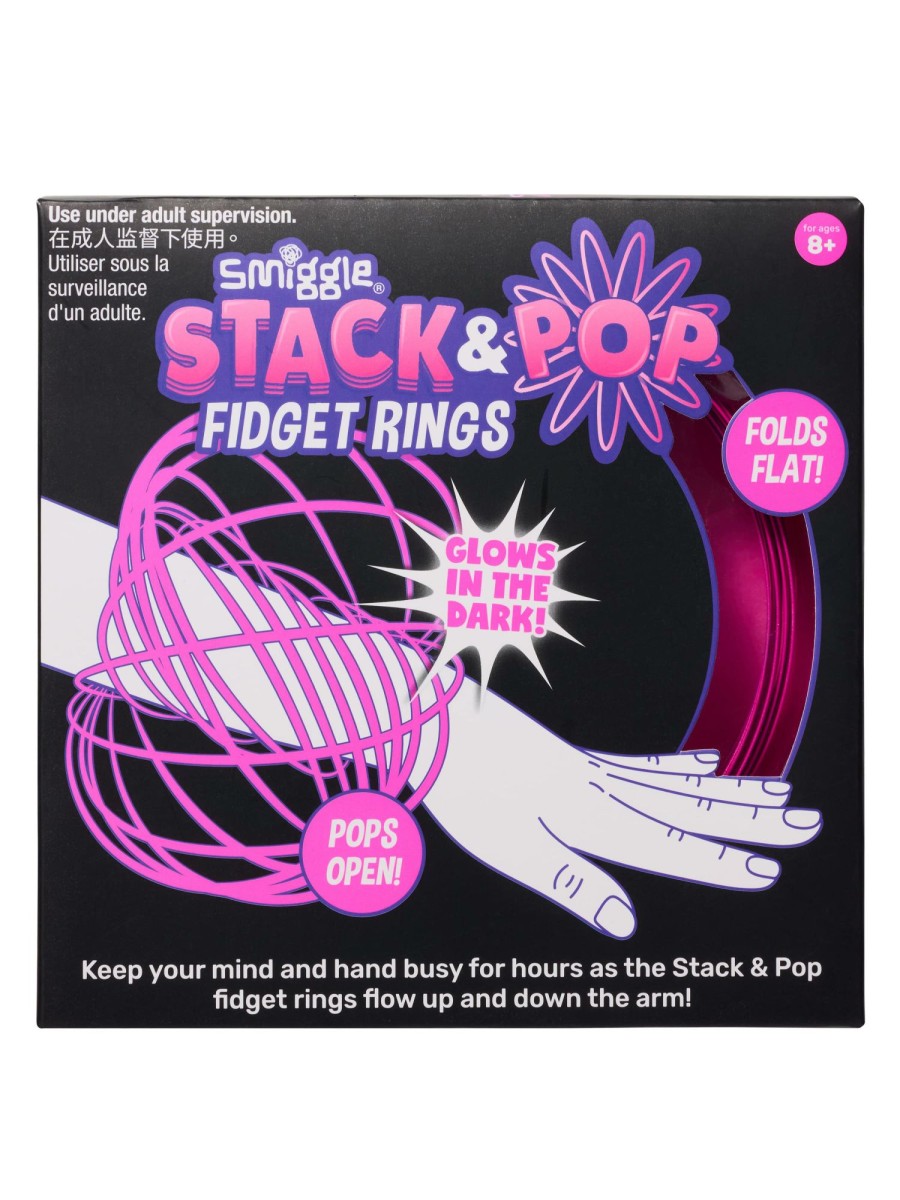 Tech & Toys Smiggle Fidget Toys | Glow In The Dark Stack & Pop Fidget Rings